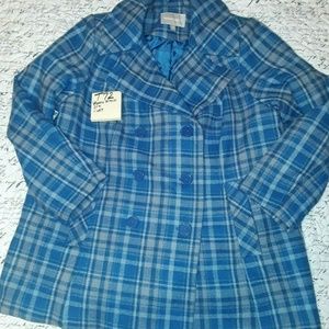 T72 Woman's Woman Within Blue Gray Jacket Coat Qui